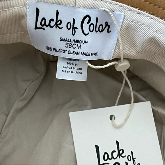 Lack Of Color Wave Bucket Hat In Tan Vegan Leather Size Small/ Medium